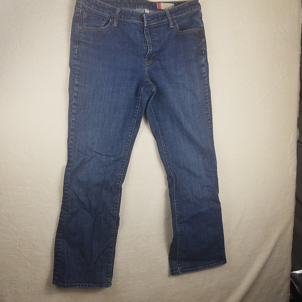 Gap Classic Straight Leg Jeans Womens 12R Medium Wash Stretch Denim Blue 54023 G